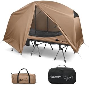 Gonex Camping Tent Cot for Adults, 1-Person Off-Ground Folding Portable Easy Set-up Tent Cot Combo for Hiking, Backpacking, Car & Motorcycle Camping(31.5" W X 78.7" L)-Khaki