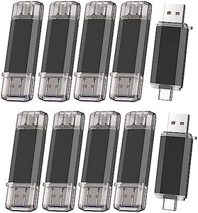 Vansuny 100 Pack 128GB USB C Flash Drive 2 in 1 OTG USB 3.0 + USB C Memory Stick with Keychain Dual Type C USB Thumb Drive Photo Stick Jump Drive