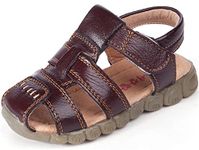 PPXID Kids Boys Girls Close Toe Outdoor Summer Sandals Light-Weight Soft Sole Beach Sandals-Brown 9.5 US Toddler