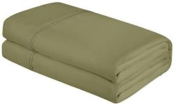 Royale Linens King Size Flat Sheet Only - Soft & Breathable - Brushed 1800 Microfiber - Hotel Quality - Cool & Soft Top Flat Sheet - Flat Sheet Sold Separately - Top Sheet for Bed (King, Sage Green)