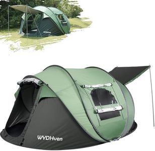 WYDHven Pop Up Tents for Camping, 4 Person Camping Tent with Extra Storage, UV Protection Waterproof Tent Fully Taped Seams, 2 Doors Easy Pop Up Tent for Camping, Hiking and Traveling