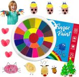 Fottaqqan 25 Color Funny Finger Painting Kit,Book Finger Drawing Toys,Picture Album Educational Tool Kit,Washable Children's Finger Supplies for Birthday Kindergarten,Drawing,Early Learning