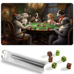 MTG Playmat, Game Mat 24 x 14 inches for MTG DTCG CCG RPG Trading Card Inked Game Playmats Mousepad Desk Mats Smooth Rubber Surface Battle with 6 Dice - Cool Animal