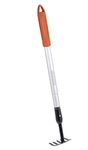 BLACK+DECKER 5-Tooth Garden Rake - Adjustable from 66 to 100 cm - Carbon Steel, Fibreglass and PVC - Orange/Black