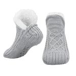 Bestomrogh Women Slipper Socks, Fluffy And Warm Fleece Lined Anti Slip Socks Home Bed Socks Girls Warm Socks Floor Socks for Women Soft Thick Christmas Sock