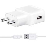 Ultra Fast Charger for Samsung Galaxy M01 Core/M 01 Core Original Adapter Like Wall Mobile Android USB Charger with 1 Meter Micro USB Charging Data Cable (White)