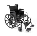U-GO Atlas Bariatric Steel Self Propelled Wheelchair, Folding Wheelchairs for Adults, Mobility Aid, Heavy Duty Travel Transport Wheelchair with Extra Wide Seat (22")