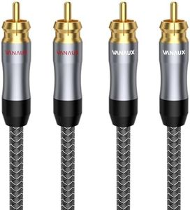 VANAUX Auidophile 2RCA Male to 2RCA Male Stereo Audio Cable, 75Ω OFC Subwoofer Cable,Digital Coaxial Cord for Home Theater, HDTV, Hi-Fi Systems(6ft/2m)