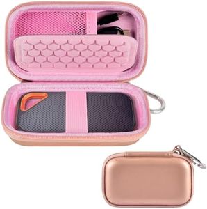 Hard Case Compatible with SanDisk Extreme PRO 500GB 1TB 2TB 4TB Portable External SSD. Carrying Travel Holder for Crucial X8 Solid State Drive (Box Only)-Rose Gold