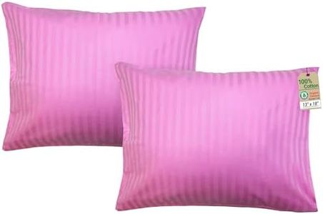 ZPECC Toddler Pillow with Pillowcase 2 Pack - 13x18 Organic Cotton Hypoallergenic Kids Pillow, Baby Essentials for Travel Crib Daycare Stroller (Intended for Age 2 and up) Pink Stripe