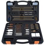 BOOSTEADY Gun Cleaning Kit Universal Gun Cleaning Kit Rifle Shotgun Pistol Cleaning Kit with Lightweight Organized Carrying Case Gun Cleaning Supplies Gun Cleaner Bottle Brass Jags and Tips Black Case