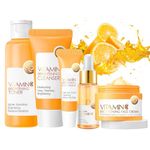 Cecelia May Vitamin C Skincare Set, Skin Care for Teenage Girls Gift Set, Facial Kit Skin Care Sets & Kits for Anti-Aging, Brightening, Women Gift Sets (5Pcs-Vitamin C)