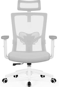 Daccormax Chaise Bureau Ergonomique, Chaise de Bureau avec roulettes, Fauteuil de Bureau Support Lombaire et Accoudoir Réglables, Appui-Tête Ajustable 11cm, Maille Respirante, Gris
