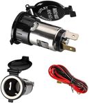 Sylvil Car Cigarette Lighter Socket, 12V Waterproof Cigarette Lighter Female Power Outlet Socket, Dustproof Vehicle Lighter Adapter with Extension Cable, SUV Truck Car Accessories