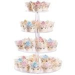 Cupcake Stand, 4-Tier Round Acrylic Cupcake Display Stand Dessert Tower Pastry Stand for Wedding Birthday Theme Party- 15.3 Inches (Transparent)