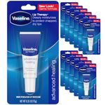 Vaseline Lip Therapy Lip Balm Tube, Advanced Healing 0.35 oz (Pack of 12)