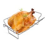 KAMaster Rib Rack and Roast Racks for Smoking and Grilling Fit Large and XLarge Big Green Egg,Stainless Steel Dual-Purpose Turkey Rack