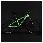 Fat Tire Mountain Bike 26 Inch for Men Women 27 Speed Hardtail Adult Mountain Trail Bikes with 4 Inch Knobby Tire, All Terrain Suspension Bicycle with Adjustable Seat & Dual Disc Brake,Green