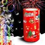 Ivtivfu Fireworks Bubble Machine with Lights for Party (20 Holes), Firework Bubble Machine, Kids Bubble Machine with Closeable Sound, Party, Christmas, Chinese New Year