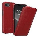kalibri Flip Case Compatible with Apple iPhone 16e - Ultra Slim Leather Protective Phone Cover - Red