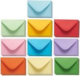 100 Count Assorted Color Gift Card Envelopes, Small Envelope with Gummed Seal, Mini Cash Envelopes for Business Cards, Saving Money, Gifts, 10 Colors (4 x 2.7 Inches)