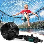 Toyvian Trampoline Sprinkler for Kids, Water Sprinkler Fun Summer Outdoor Water Toys for Boys Girls,Fun Park Play Games Yard Sprinkler (39.3ft, Black )