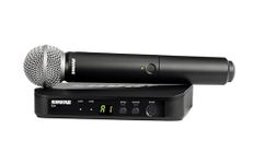 Shure BLX24/SM58 UHF Wireless Microphone System - Perfect for Church, Karaoke, Vocals - 14-Hour Battery Life, 100m Range | Includes SM58 Handheld Vocal Mic, Single Channel Receiver | H11 Band