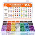 JOREST 300Pcs Car Fuse Assortment Kit, 160 Mini Blade Fuses Automotive + 90 Standard Auto Fuses + 50 Micro Fuse + Fuse Puller – for Car/RV/Truck/Motorcycle(2Amp 3A 5A 7.5A 10A 15A 20A 25A 30A 35A 40A)