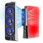 Cooling Fan for PS5 QYCHHJ Cooler Fan for PS5 Accessories with LED Light and 3.0 USB Ports Fan Cooling Fan Compatible with PS5 host digital version or CD version