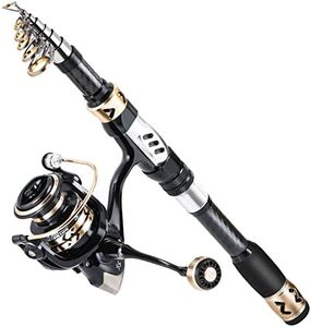 Sougayilang Fishing Pole Kit, Telescopic Fishing Rod and Reel Combo with Spinning Reel, Fishing Gear Set for Beginner Adults Saltwater Freshwater-1.8M Rod with 2000 Reel