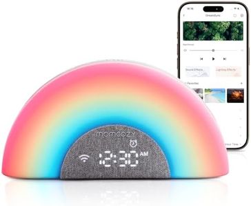 Momcozy DreamSync Tech™ Baby Sound Machine con Luci Notturne, App Controllo Sonno Neonati, Scheda Routine 34 Suoni Rilassanti, Sveglia Alba Simulata e Altoparlante Wireless per Bambini