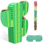 Cactus Pinata Bundle Fiesta Cactus Pinata Set with Blindfold and Bat Kids Birthday Party Pinata Party Game Supplies Photo Prop for Kids Carnival Events, Mexican Theme Decoration, Cinco De Mayo