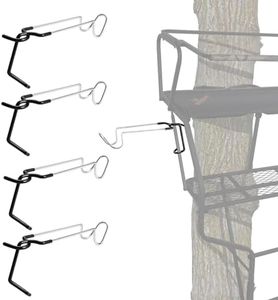 SFNSM Metal Hunting Tree Stand Seat Hangers - 4PCS Bow Hanger for Tree Stand Gun Holder, Non-Slip Tree Stand Accessories, Easy Clamps on, Fits 0.75" to 1.25" Round & 1" Square Tree Stand Tube