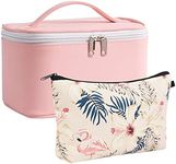 Meiyuuo Makeup Bag Set for Women Cosmetic Bags 2PACK Small Makeup Mini Pouch for Purse (Pink Flamingo)