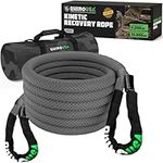 Rhino USA Kinetic Recovery Tow Rope Heavy Duty Offroad Snatch Strap for UTV, ATV, Truck, Car, Tractor - Ultimate Elastic Straps Towing Gear - Guaranteed for Life! (1" x 30' Gray)