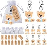 Tenare 40 Sets Baby Shower Favors Guests Return Gifts Including Animal Keychains, Organza Bags and Thank You Tags for Theme Party Favor Boys Girls Birthday Party Supplies (Blue)