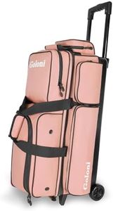 Goloni 3 Ball Bowling Bags with Wheels,Rolling Bowling Bag for 3 Balls & Accessories -Retractable Handle Extends to 38"