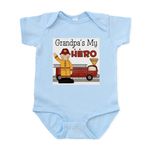 CafePress - Grandpas My Hero Firefighter Infant Bodysuit - Cute Infant Bodysuit Baby Romper Sky Blue