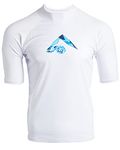 Kanu Surf Men's Fiji UPF 50+ Short Sleeve Sun Protective Rashguard Swim Shirt, Tahiti White, Medium