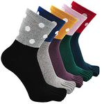 Toe Socks Women Five Finger Socks Cotton Breathable Toe Socks for Women Running Toe Socks with Reinforced Heels and Toes