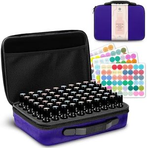 Hana Emi Essential Oil Case - XL Capacity for 120 Bottles, Premium Quality Essential Oil Holder, Travel-Friendly, Includes 192 Sticker Labels - Protect Your Oils in Style