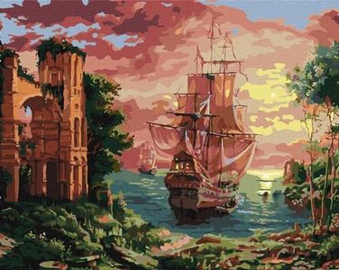 Ideyka Painting by Numbers kit KHO2767 Evening Harbor