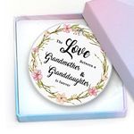 Christmas Ornaments 2024-The Love Between a Grandmother & Granddaughter Christmas Tree Ceramic Ornament Decoration Gifts Keepsake for Family Xmas Ornament 3" with Gift Box