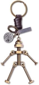 AuPra Robot Bolt KeyChain Gift Women & Men Leather KeyRing Home Car Door Keys Holder Girl & Boy Funny Present