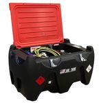 AM-TANK Portable 87 gal Gasoline Tank DOT/UN with cUL listed 12V pump, 13ft antistatic hose, cUL listed Auto-Nozzle.