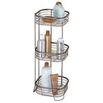 iDesign Forma Metal Wire Corner Standing Shower Caddy, Bath Shelf Baskets for Shampoo, Conditioner, Soap, 9.5" x 9.5" x 26.25", Bronze