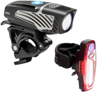 NiteRider Lumina Micro 850 Front Bike Light Sabre 80 Rear Bike Light Combo Pack- LED USB Rechargeable Bicycle Headlight Water Resistant Mountain Road City Commuting Cycling Safety Flashlight, Black