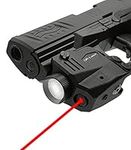 QR-Laser Red Laser Sight Gun Light Combo 500 Lumens Tactical Flashlight Rechargeable with Strobe Function for Pistol Handgun Glock Rifles Dot with Picatinny Rail Mount