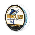 HERCULES Super Cast 300M 328 Yards Braided Fishing Line 20 LB Test for Saltwater Freshwater PE Braid Fish Lines Superline 8 Strands - Blue Camo, 20LB (9.1KG), 0.20MM