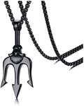 VNOX Stainless Steel Neptune Greek Poseidon Trishula Pronged Trident Pendance Protection Necklace for Men Boys